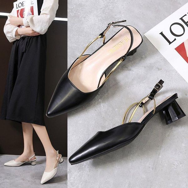 sandals high heels women's thick 2021 summer pointed temperament single shoes fashion women, Black
sandals high heels women's thick 2021 summer pointed temperament single shoes fashion women, Black