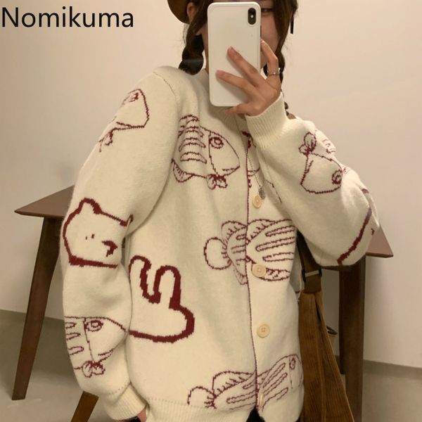 nomikuma sweater women fish pattern knitted cardigan jacket korean loose lazy style sweaters female long sleeve ropa mujer 3d686 210514, White;black
nomikuma sweater women fish pattern knitted cardigan jacket korean loose lazy style sweaters female long sleeve ropa mujer 3d686 210514, White;black