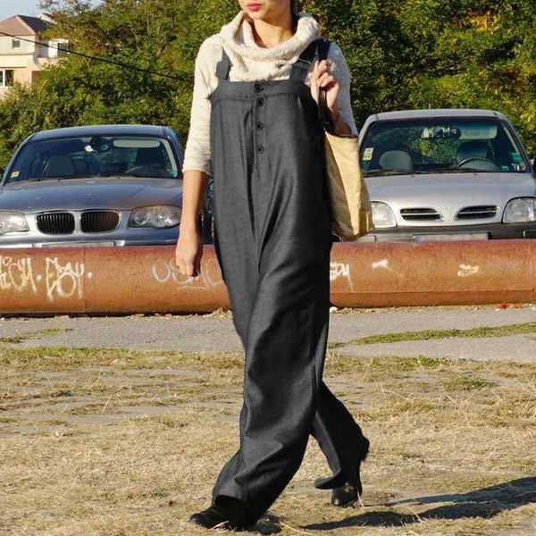 women's jumpsuits & rompers vonda womens 2021 summer casual loose wide leg pants sleeveless button playsuits overalls plus size -5xl, Black;white
women's jumpsuits & rompers vonda womens 2021 summer casual loose wide leg pants sleeveless button playsuits overalls plus size -5xl, Black;white
