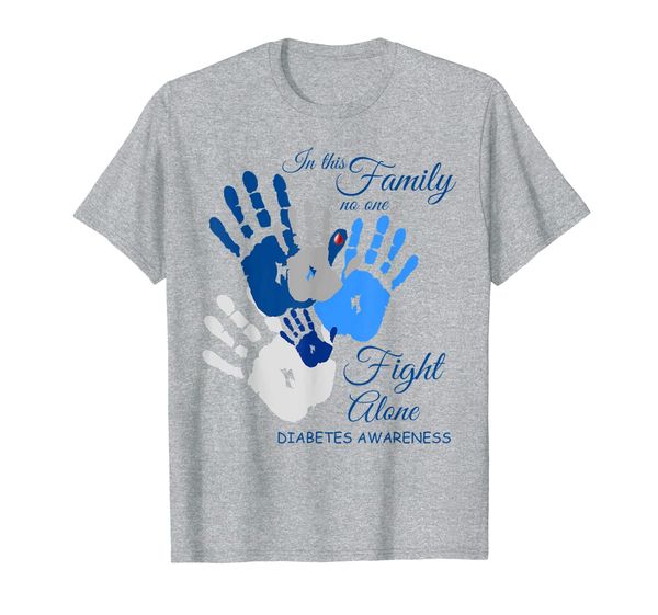 in this family no one fight alone diabetes awareness t-shirt, White;black
in this family no one fight alone diabetes awareness t-shirt, White;black