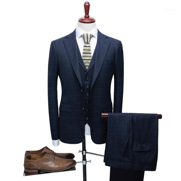 men's suits & blazers wool purplish blue plaid gentleman style custom made tailor suit blazer for men 3 piece (jacket+pants+vest), White;black
men's suits & blazers wool purplish blue plaid gentleman style custom made tailor suit blazer for men 3 piece (jacket+pants+vest), White;black