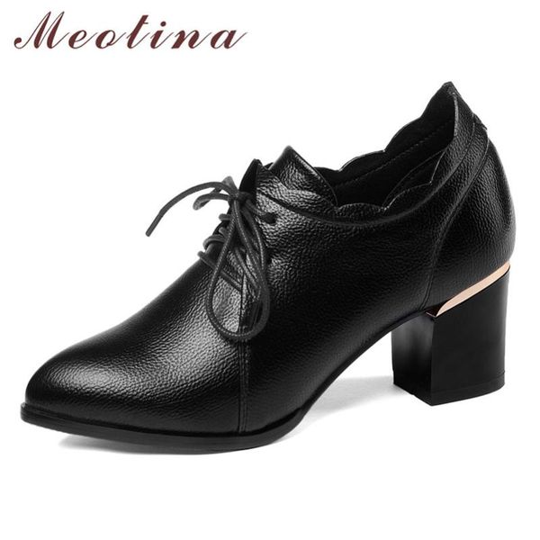 dress shoes meotina high heels women lace up thick derby quality pointed toe pumps ladies red big size 33-43, Black
dress shoes meotina high heels women lace up thick derby quality pointed toe pumps ladies red big size 33-43, Black