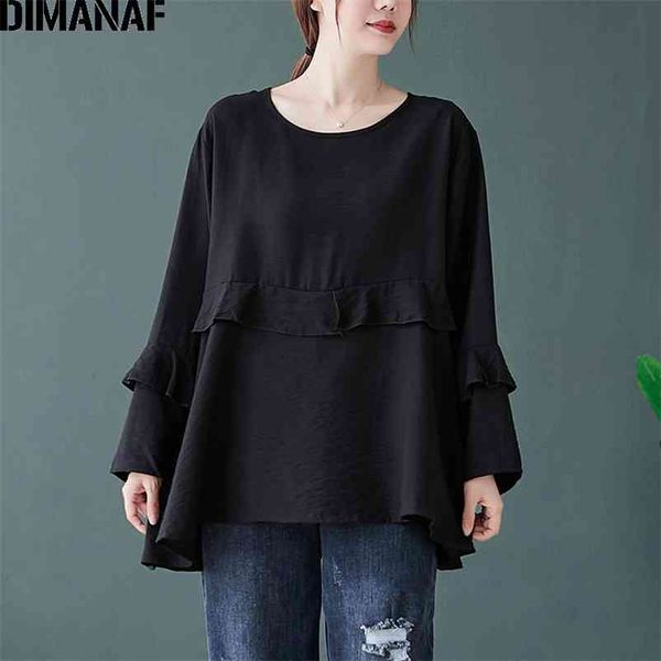 plus size women t-shirt long sleeve basic lady tunic tees cotton loose tshirt thin clothing spliced ruffles 210531, White
plus size women t-shirt long sleeve basic lady tunic tees cotton loose tshirt thin clothing spliced ruffles 210531, White