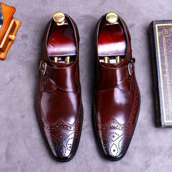 dress shoes men british brogue carved winter formal wear brand business casual leather with buckle, Black
dress shoes men british brogue carved winter formal wear brand business casual leather with buckle, Black