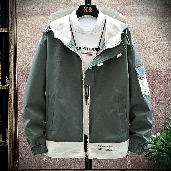 spring and autumn hooded work jacket men's color matching casual coat student fashion cardigan jackets, Black;brown
spring and autumn hooded work jacket men's color matching casual coat student fashion cardigan jackets, Black;brown