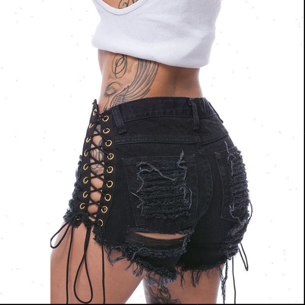 women jeans summer plus size denim black white ripped short high waisted tassel elastic lace up bandage club, Blue
women jeans summer plus size denim black white ripped short high waisted tassel elastic lace up bandage club, Blue