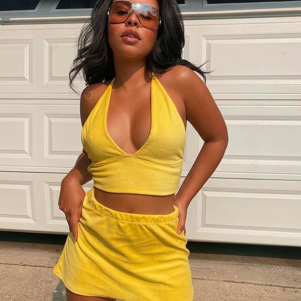 fashion halter baless crop and mini skirts matching set two piece outfits summer 2021 womens sethigh quality, White
fashion halter baless crop and mini skirts matching set two piece outfits summer 2021 womens sethigh quality, White