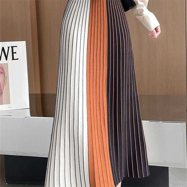 surmiitro autumn winter color patchwork knit midi long pleated skirt women korean mid-length high waist a line female 211119, Black
surmiitro autumn winter color patchwork knit midi long pleated skirt women korean mid-length high waist a line female 211119, Black