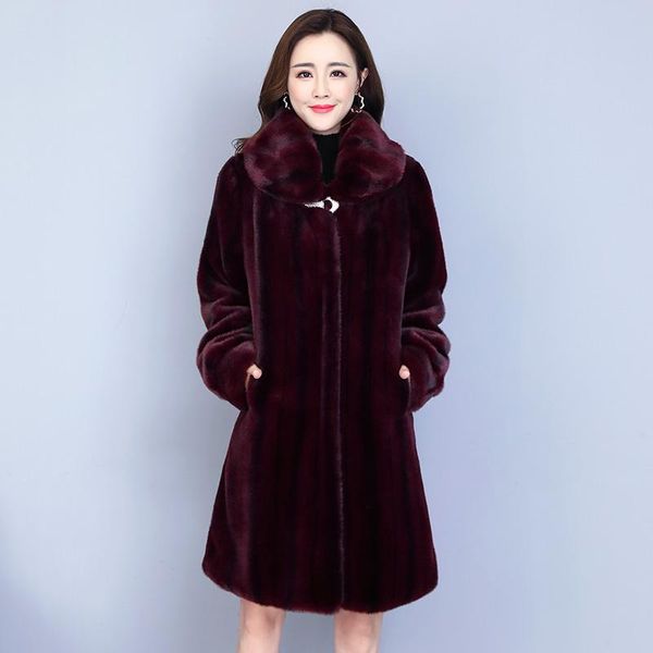 women's fur & faux hanzangl middle-aged and elderly women coat 2021 mink mid-length female winter clothing plus size l-4xl, Black
women's fur & faux hanzangl middle-aged and elderly women coat 2021 mink mid-length female winter clothing plus size l-4xl, Black