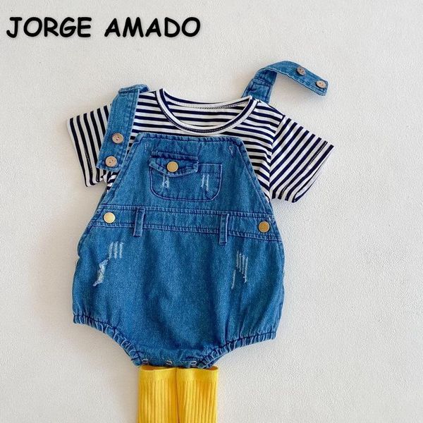 clothing sets 2021 summer kids girls 2-pcs striped t-shirt + denim overalls shorts casual style children clothes e6087, White
clothing sets 2021 summer kids girls 2-pcs striped t-shirt + denim overalls shorts casual style children clothes e6087, White