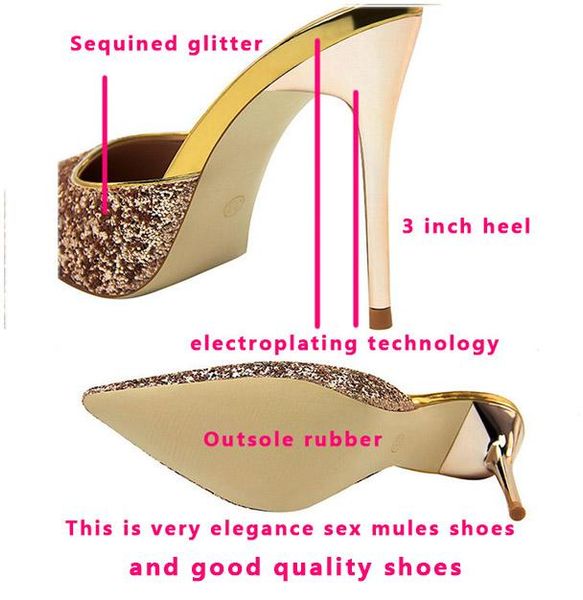 sequined bling stiletto heels pump women shoes slides slipper mules ladies dress backless silver golden slippers, Black
sequined bling stiletto heels pump women shoes slides slipper mules ladies dress backless silver golden slippers, Black