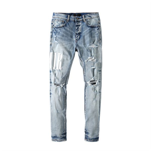 mens jeans light blue letters collage hol washed european and american high street
mens jeans light blue letters collage hol washed european and american high street