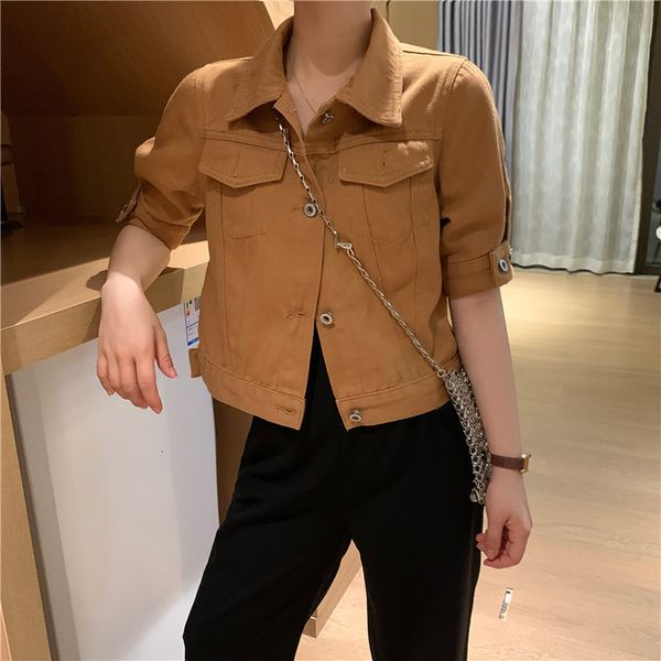 jackets solid summer slevess short jean jacket for women slim casual fashionable coats female outwear denim b14q 5il2, Black;brown
jackets solid summer slevess short jean jacket for women slim casual fashionable coats female outwear denim b14q 5il2, Black;brown