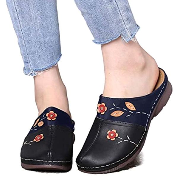 women's summer slippers shoes fashion ladies comfort closed toe wedges platform flower slipper chaussure femme 2021, Black
women's summer slippers shoes fashion ladies comfort closed toe wedges platform flower slipper chaussure femme 2021, Black