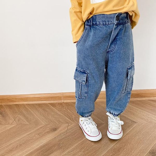 jeans autumn boys fashion retro style many pockets kids casual comfortable ankle-tied denim pants, Blue
jeans autumn boys fashion retro style many pockets kids casual comfortable ankle-tied denim pants, Blue