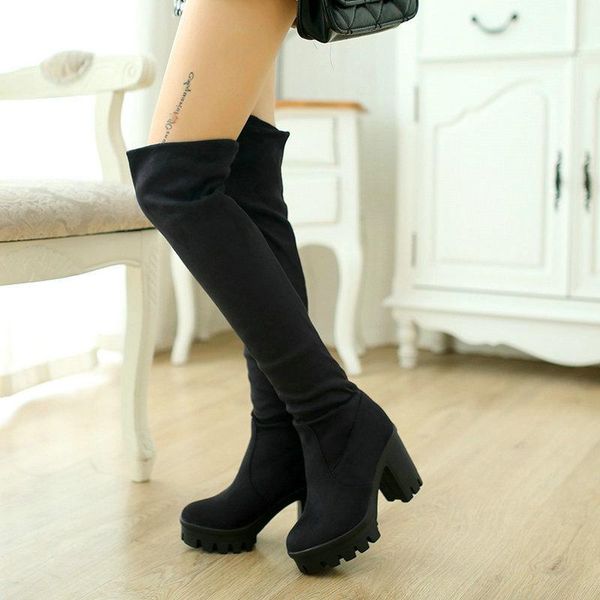 boots women flock platform square high heel over the knee fashion slip on stretch autumn winter ladies shoes black brown
boots women flock platform square high heel over the knee fashion slip on stretch autumn winter ladies shoes black brown