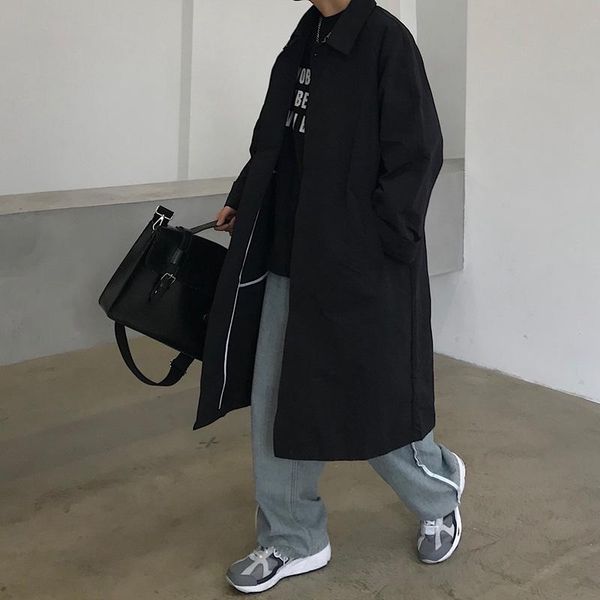 men's trench coats windbreaker mid-length over-the-knee coat loose and handsome design solid color, Tan;black
men's trench coats windbreaker mid-length over-the-knee coat loose and handsome design solid color, Tan;black