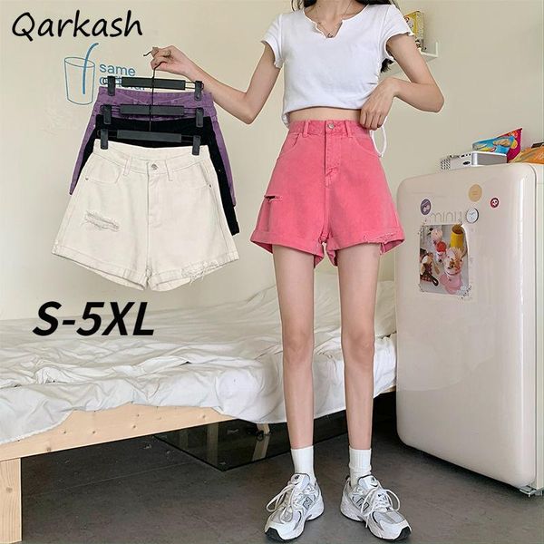 women's shorts plus size women hole chic harajuku femme high waist korean solid simple student girl summer all-match loose vintage deni, White;black
women's shorts plus size women hole chic harajuku femme high waist korean solid simple student girl summer all-match loose vintage deni, White;black