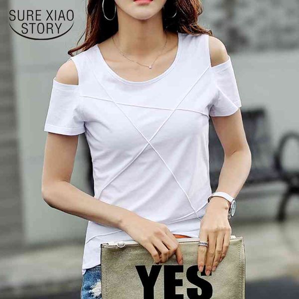 spring summer camiseta mujer cotton short sleeve solid women t shirt casual slim fit t-shirt female clothes 8606 210521, White
spring summer camiseta mujer cotton short sleeve solid women t shirt casual slim fit t-shirt female clothes 8606 210521, White