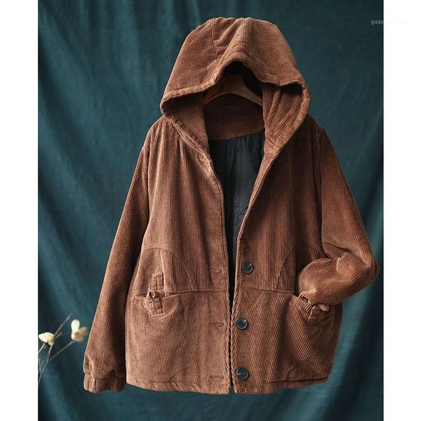 women's down & parkas literary retro loose and thin disc buckle corduroy short jacket hooded thickening cotton autumn winter, Black
women's down & parkas literary retro loose and thin disc buckle corduroy short jacket hooded thickening cotton autumn winter, Black