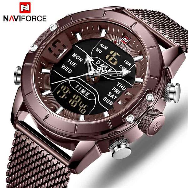 naviforce watch men sports quartz watches luxury brand stainless steel waterproof led digital wristwatch relogio masculino 210517, Slivery;brown
naviforce watch men sports quartz watches luxury brand stainless steel waterproof led digital wristwatch relogio masculino 210517, Slivery;brown