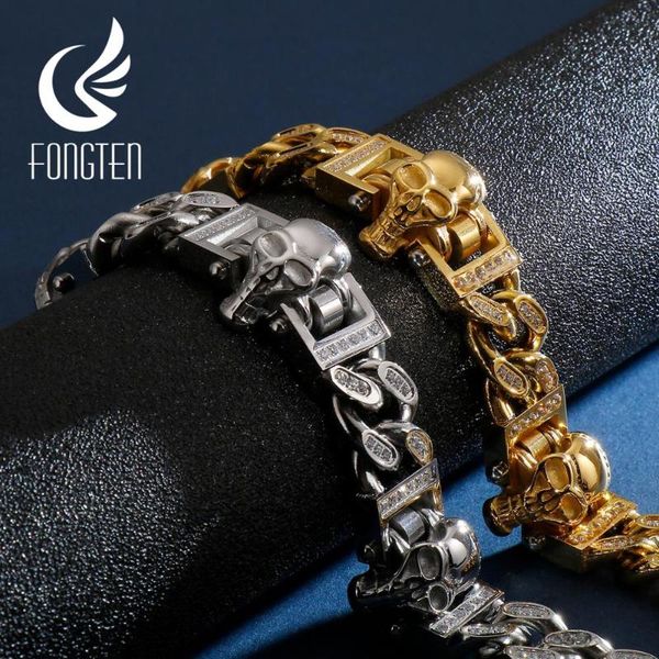 fongten charm mens bracelet gold silver punk heavy 361l stainless steel bangle with zircon fashion jewelry link, chain, Black
fongten charm mens bracelet gold silver punk heavy 361l stainless steel bangle with zircon fashion jewelry link, chain, Black
