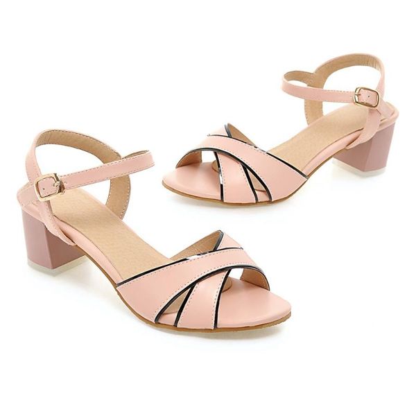 big size 32-45 summer fashion women solid med heels sandals 4 colors, Black
big size 32-45 summer fashion women solid med heels sandals 4 colors, Black