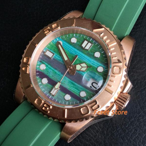 wristwatches bliger 40mm men watch sterile rose gold plated case sapphire crystal green dial rubber strap fashion nh35 automatic, Slivery;brown
wristwatches bliger 40mm men watch sterile rose gold plated case sapphire crystal green dial rubber strap fashion nh35 automatic, Slivery;brown