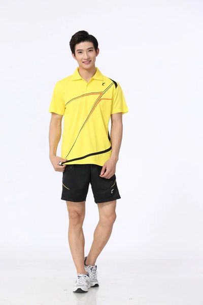 badminton wear sets for men yellow shirt with black shorts outdoor apparel tennis table athletic set s5013-2, White;yellow
badminton wear sets for men yellow shirt with black shorts outdoor apparel tennis table athletic set s5013-2, White;yellow
