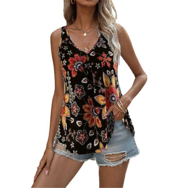 women's t-shirt vintage floral print women sleeveless v-neck beach tank t shirt 2021 summer loose casual female tee shirts, White
women's t-shirt vintage floral print women sleeveless v-neck beach tank t shirt 2021 summer loose casual female tee shirts, White