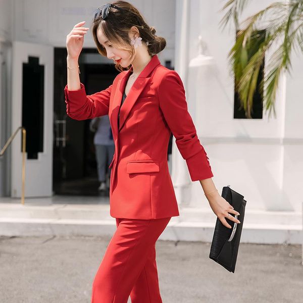 piece sets womens outfits suit female spring and autumn red temperament office ladies ol professional wear women's two pants, White
piece sets womens outfits suit female spring and autumn red temperament office ladies ol professional wear women's two pants, White
