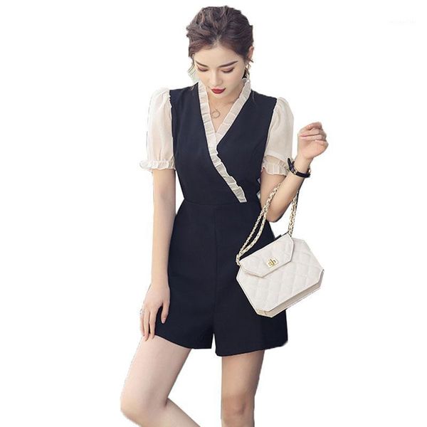 women's jumpsuits & rompers 2021 fashion women summer jumpsuit v-neck short sleeve lace stitching casual black wide leg pants onesies a, Black;white
women's jumpsuits & rompers 2021 fashion women summer jumpsuit v-neck short sleeve lace stitching casual black wide leg pants onesies a, Black;white