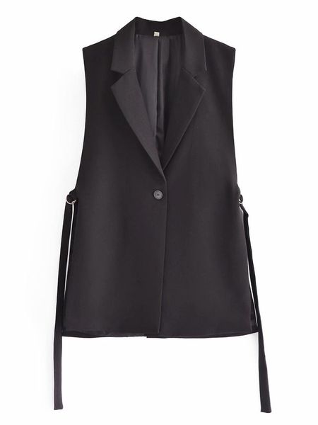 women's jackets yilnna 2021 kawaii crop temperament contracted suit collar sleeveless white split female vest blusa feminina, Black;brown 
women's jackets yilnna 2021 kawaii crop temperament contracted suit collar sleeveless white split female vest blusa feminina, Black;brown