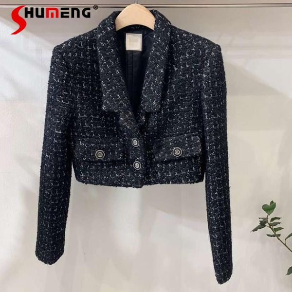 women's jackets clothing 2021 fall fashion pocket button suit collar solid color cropped jacket female warm short coat outwear for wome, Black;brown
women's jackets clothing 2021 fall fashion pocket button suit collar solid color cropped jacket female warm short coat outwear for wome, Black;brown
