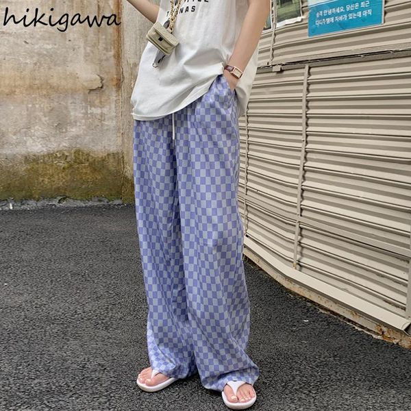 women's pants & capris hikigawa streetwear women 2021 summer fashion wide leg harajuku bf casual plaid trousers high waist straight pan, Black;white
women's pants & capris hikigawa streetwear women 2021 summer fashion wide leg harajuku bf casual plaid trousers high waist straight pan, Black;white