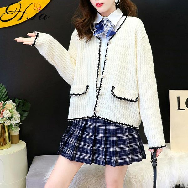 women's knits & tees hsa 2021 winter fashion women knit sweater coat chic elegant cardigans loose style black knitted cardigan kawaii, White
women's knits & tees hsa 2021 winter fashion women knit sweater coat chic elegant cardigans loose style black knitted cardigan kawaii, White