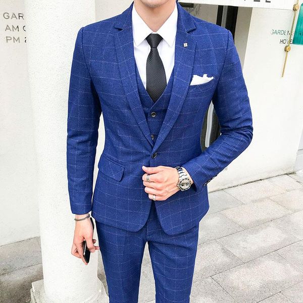 men's suits & blazers blazer + vest pants 2021 fashion boutique lattice business casual suit stage groom wedding dress performance cost, White;black
men's suits & blazers blazer + vest pants 2021 fashion boutique lattice business casual suit stage groom wedding dress performance cost, White;black