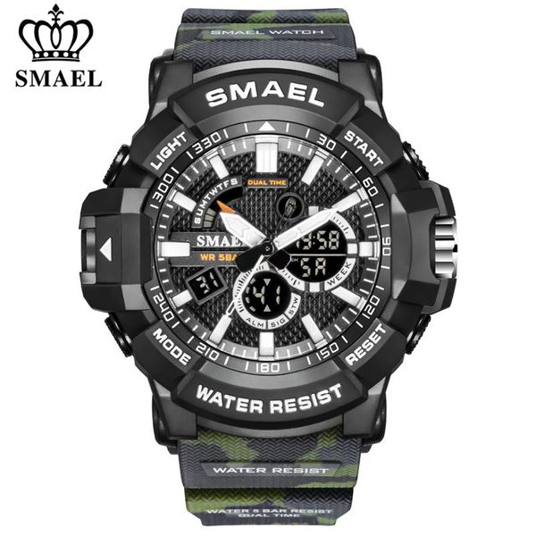 wristwatches smael mens military sport watches dual time waterproof watch men analog digital wrist relogio masculino, Slivery;brown
wristwatches smael mens military sport watches dual time waterproof watch men analog digital wrist relogio masculino, Slivery;brown