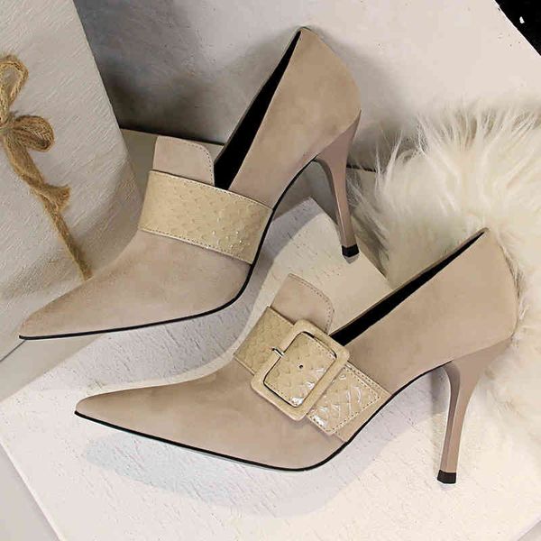 dress shoes women 9.5cm high heels pumps pointed toe stiletto gray buckle elegant lady fetish escarpins slip on prom office flock, Black
dress shoes women 9.5cm high heels pumps pointed toe stiletto gray buckle elegant lady fetish escarpins slip on prom office flock, Black