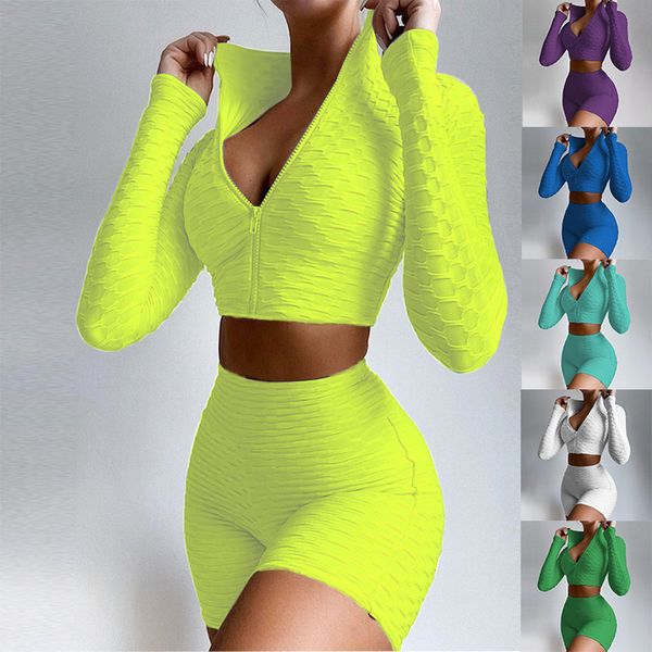 yoga chain yoga long sleeve sports fitns suit female, Gray 
yoga chain yoga long sleeve sports fitns suit female, Gray