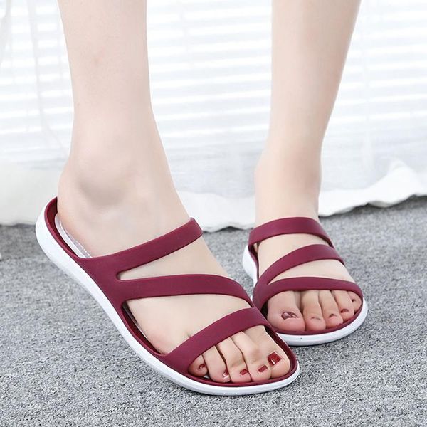 summer women jelly sandals casual garden shoes open-toed beach flip flops slippers non slip footwear, Black
summer women jelly sandals casual garden shoes open-toed beach flip flops slippers non slip footwear, Black