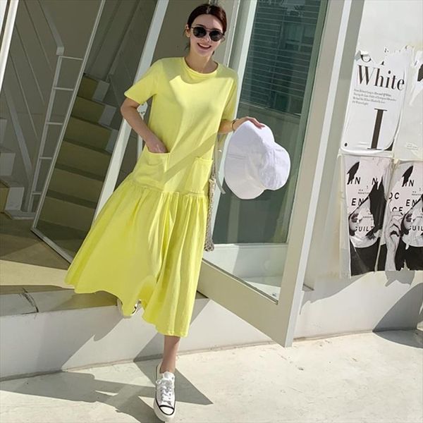 summer short sleeved solid color womens dresses cotton korean style pluz size clothing, Black;gray
summer short sleeved solid color womens dresses cotton korean style pluz size clothing, Black;gray
