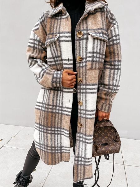 women's jackets plaid long coat women autumn spring sleeve loose pockets coats ladies casual jacket elegant outwear overcoat nice cloth, Black;brown
women's jackets plaid long coat women autumn spring sleeve loose pockets coats ladies casual jacket elegant outwear overcoat nice cloth, Black;brown