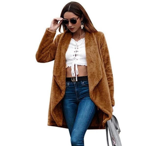 women's trench coats 2021 women fur woolen long solid coat overcoat sleeve loosen plus size casual male lady outwear fashion, Tan;black
women's trench coats 2021 women fur woolen long solid coat overcoat sleeve loosen plus size casual male lady outwear fashion, Tan;black