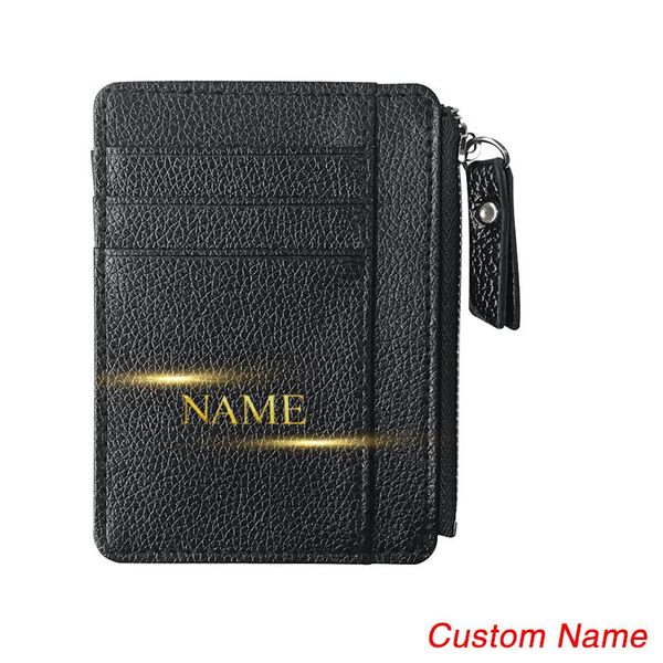 card holders custom name holder korean version of pu lychee gold wallets lady zipper coin purse for women men small package, Brown;gray
card holders custom name holder korean version of pu lychee gold wallets lady zipper coin purse for women men small package, Brown;gray