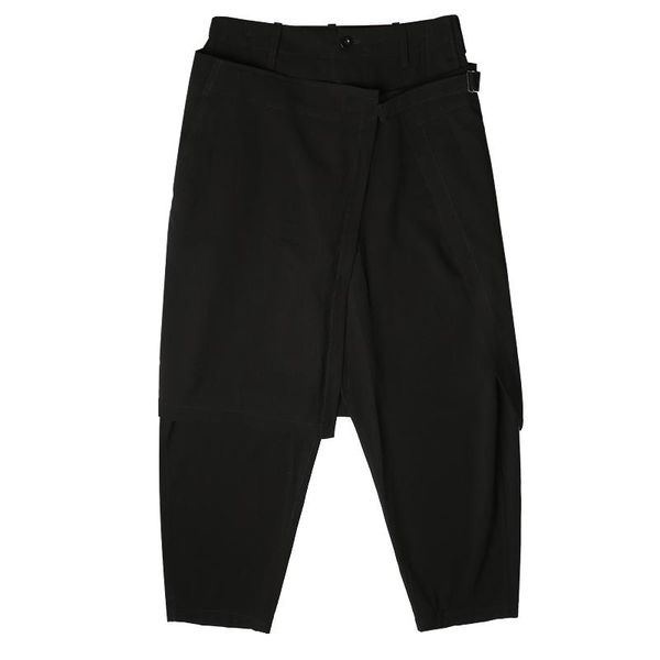 men's pants 2021 catwalk show stage tide personality culottes fashion men detachable loose harem stitching trousers, Black
men's pants 2021 catwalk show stage tide personality culottes fashion men detachable loose harem stitching trousers, Black