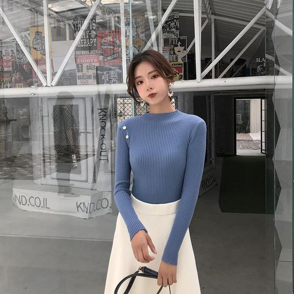 women's sweaters mydc winter clothes 2021 women sweater half high collar full pullovers sweet bottoming knitted, White;black
women's sweaters mydc winter clothes 2021 women sweater half high collar full pullovers sweet bottoming knitted, White;black