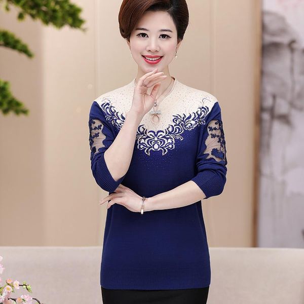 autumn winter lace sweater women jumper turtleneck middle-aged pullover wool women's sweaters, White;black
autumn winter lace sweater women jumper turtleneck middle-aged pullover wool women's sweaters, White;black