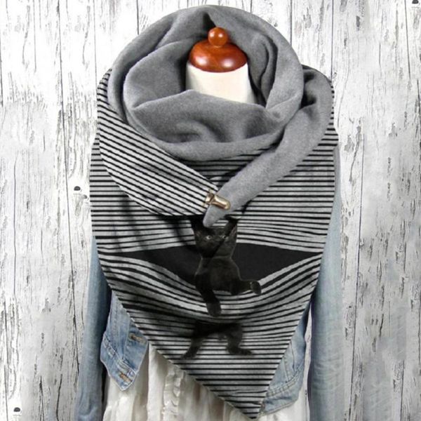 scarves 180*75cm women cute cat print scarf hijabs fashion multi-purpose shawl female foulard retro wraps shawls buw7e7, Blue;gray
scarves 180*75cm women cute cat print scarf hijabs fashion multi-purpose shawl female foulard retro wraps shawls buw7e7, Blue;gray
