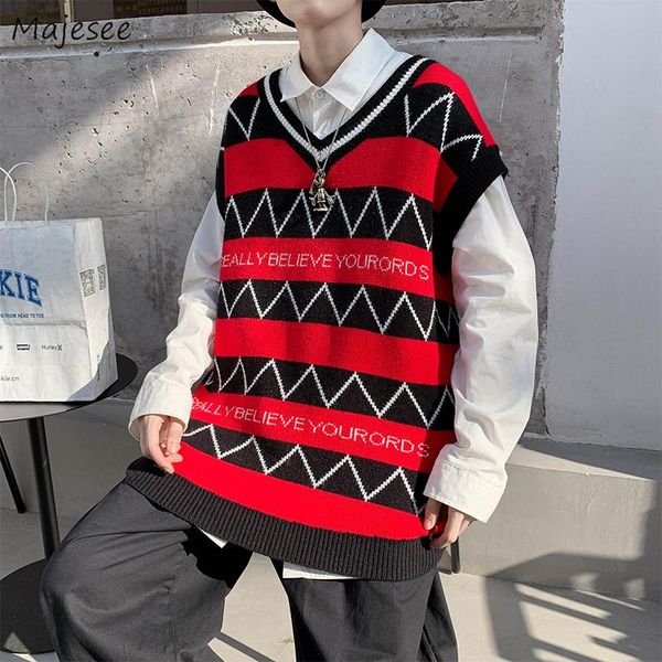 men's vests striped preppy men sleeveless knitwear large size s-3xl ins fashion warm v-neck soft vintage classic daily fall england bf, Black;white
men's vests striped preppy men sleeveless knitwear large size s-3xl ins fashion warm v-neck soft vintage classic daily fall england bf, Black;white